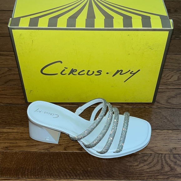 Circus by Sam Edelman Shoes - Circus NY by Sam Edelman Heddie Sandals Bright White With Rhinestones Women’s 8